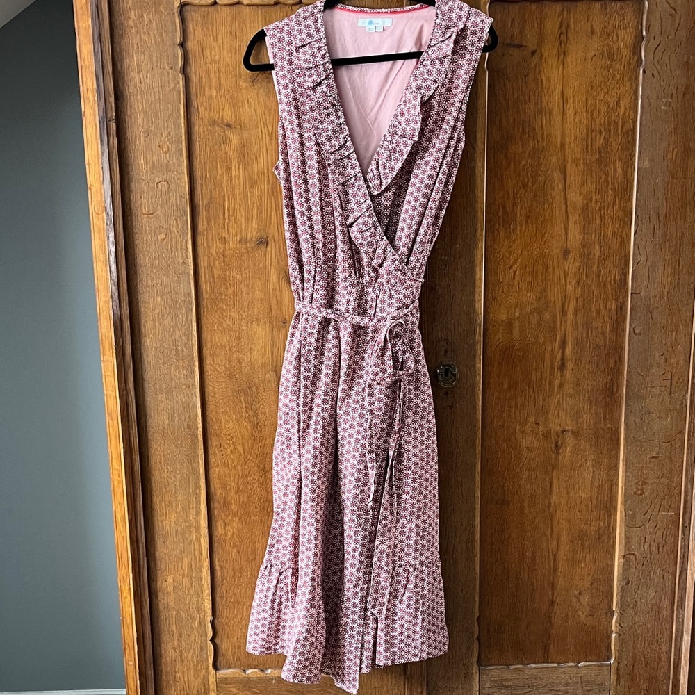 Boden Pink Patterned Midi Dress